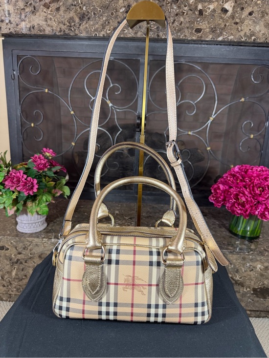Handbags - Gold Plaid Small Satchel Crossbody Bag